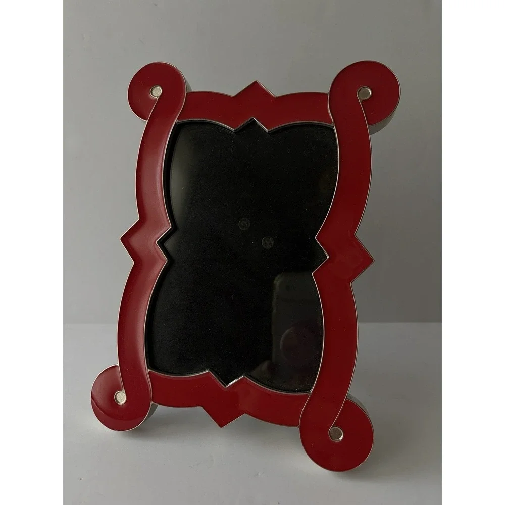 Jonathan Adler Hip Happy Home Red Enamel Picture Frame MCM Boho Retro